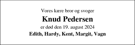 Dødsannoncen for Knud Pedersen - Silkeborg