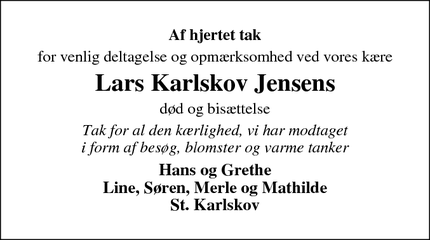 Taksigelsen for Lars Karlskov Jensen - Give 