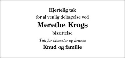 Taksigelsen for Merethe Krog - Aabenraa