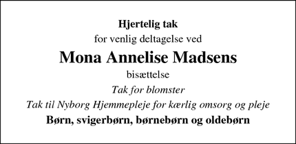 Taksigelsen for Mona Annelise Madsen - Korsør