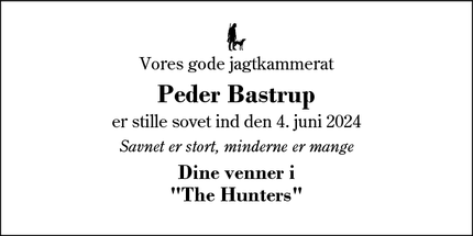 Dødsannoncen for Peder Bastrup - Ikast