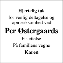 Taksigelsen for Per Østergaard - Skals