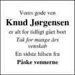 Dødsannoncen for Knud Jørgensen - Ringkøbing 