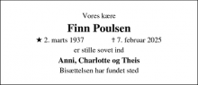 Dødsannoncen for Finn Poulsen - Dragør