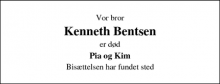 Dødsannoncen for Kenneth Bentsen - Brøndby