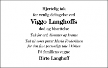 Dødsannoncen for Viggo Langhoff - Sdr. Stenderup