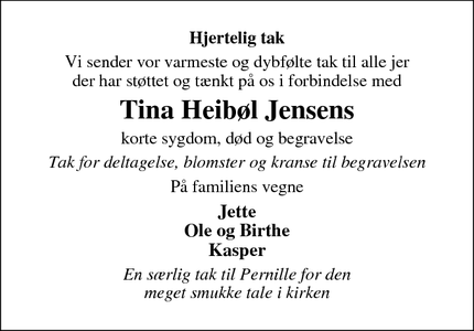 Taksigelsen for Tina Heibøl Jensen - Gørding