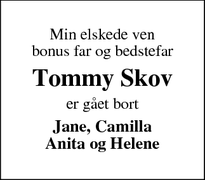 Dødsannoncen for Tommy Skov - Kragelund