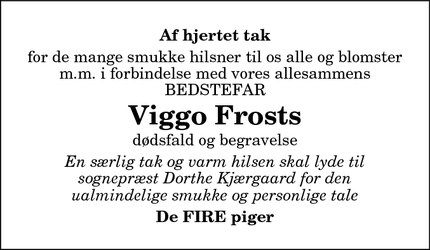 Taksigelsen for Viggo Frost - Hirtshals