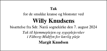 Taksigelsen for Willy Knudsen - Odense M